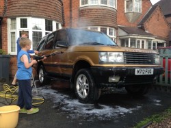 Having a wash